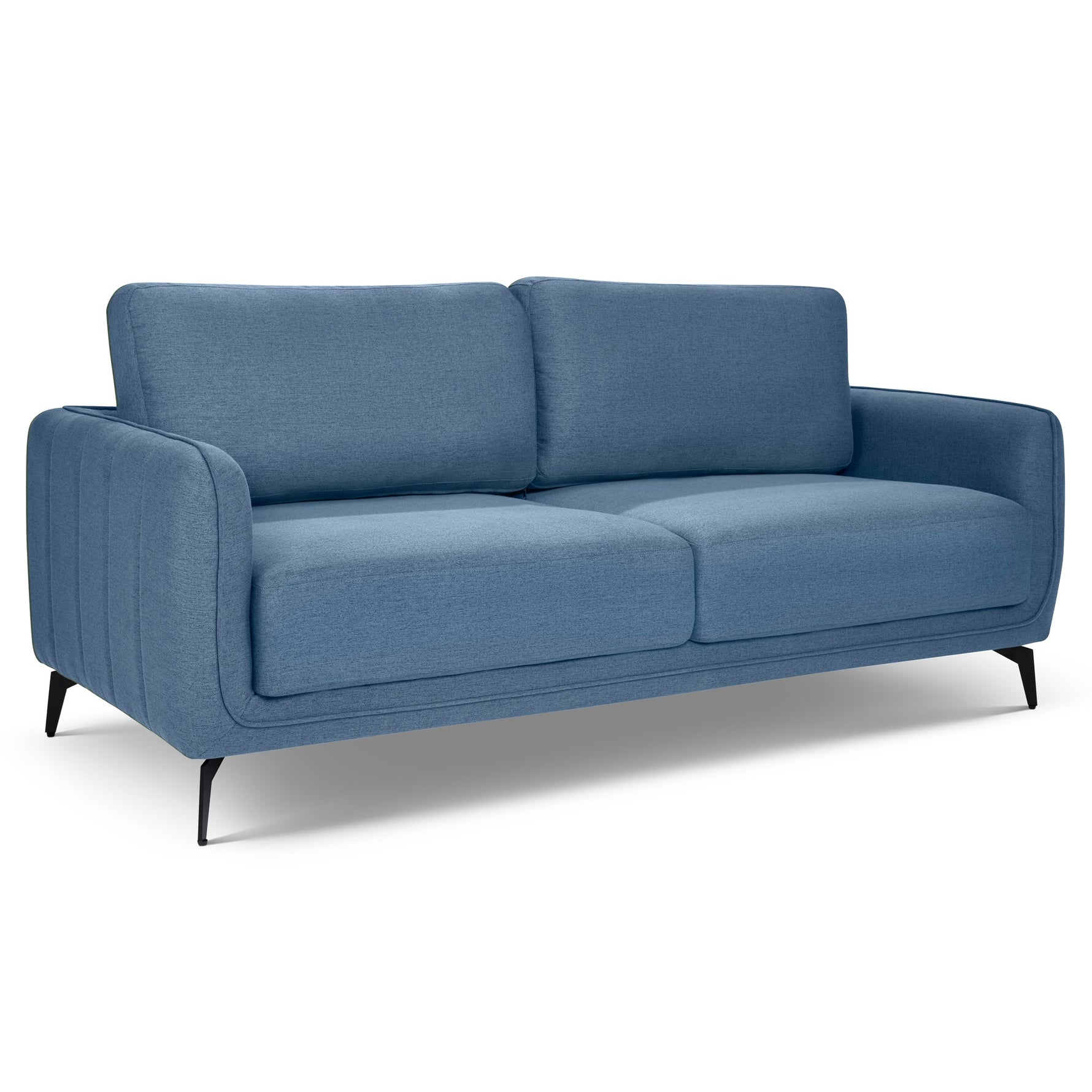 Brixton Blue 2 & 3 Seater Sofa Set - Modern Fabric Sofa Suite with Steel Legs - Bargainia.com - 5056150285953