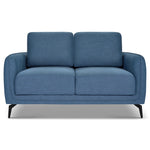 Brixton Blue 2 Seater Sofa - Modern Fabric Sofa with Steel Legs - Bargainia.com - 5056150285939