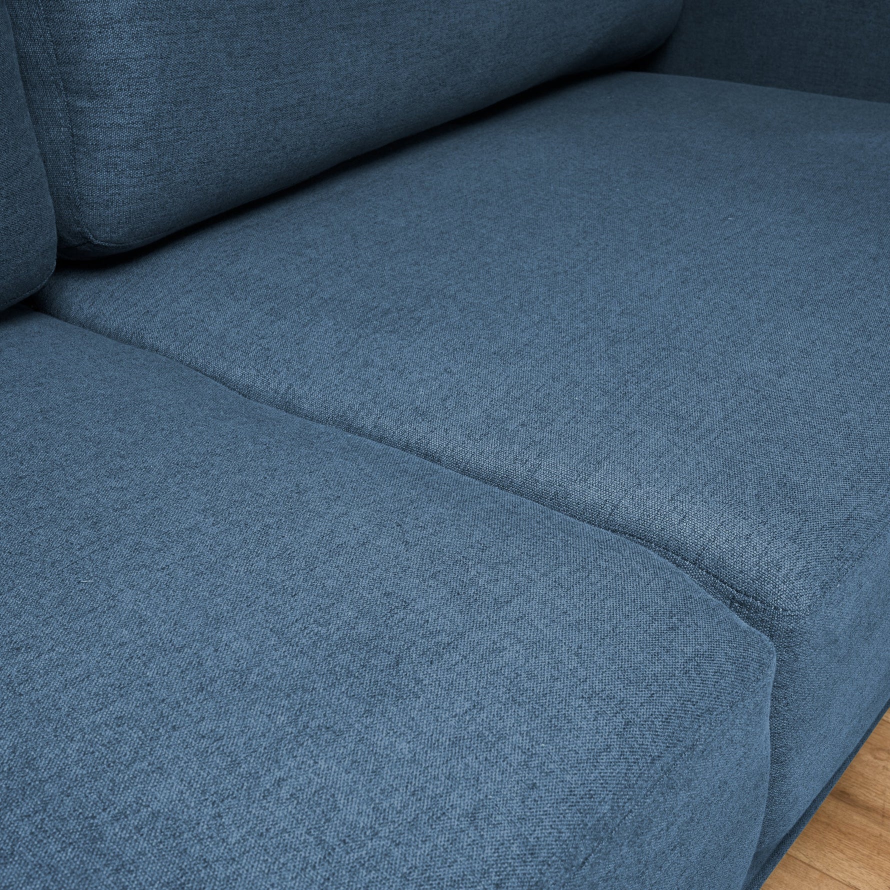 Brixton Blue 2 Seater Sofa - Modern Fabric Sofa with Steel Legs - Bargainia.com - 5056150285939