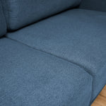 Brixton Blue 3 Seater Sofa - Modern Fabric Sofa with Steel Legs - Bargainia.com - 5056150285946