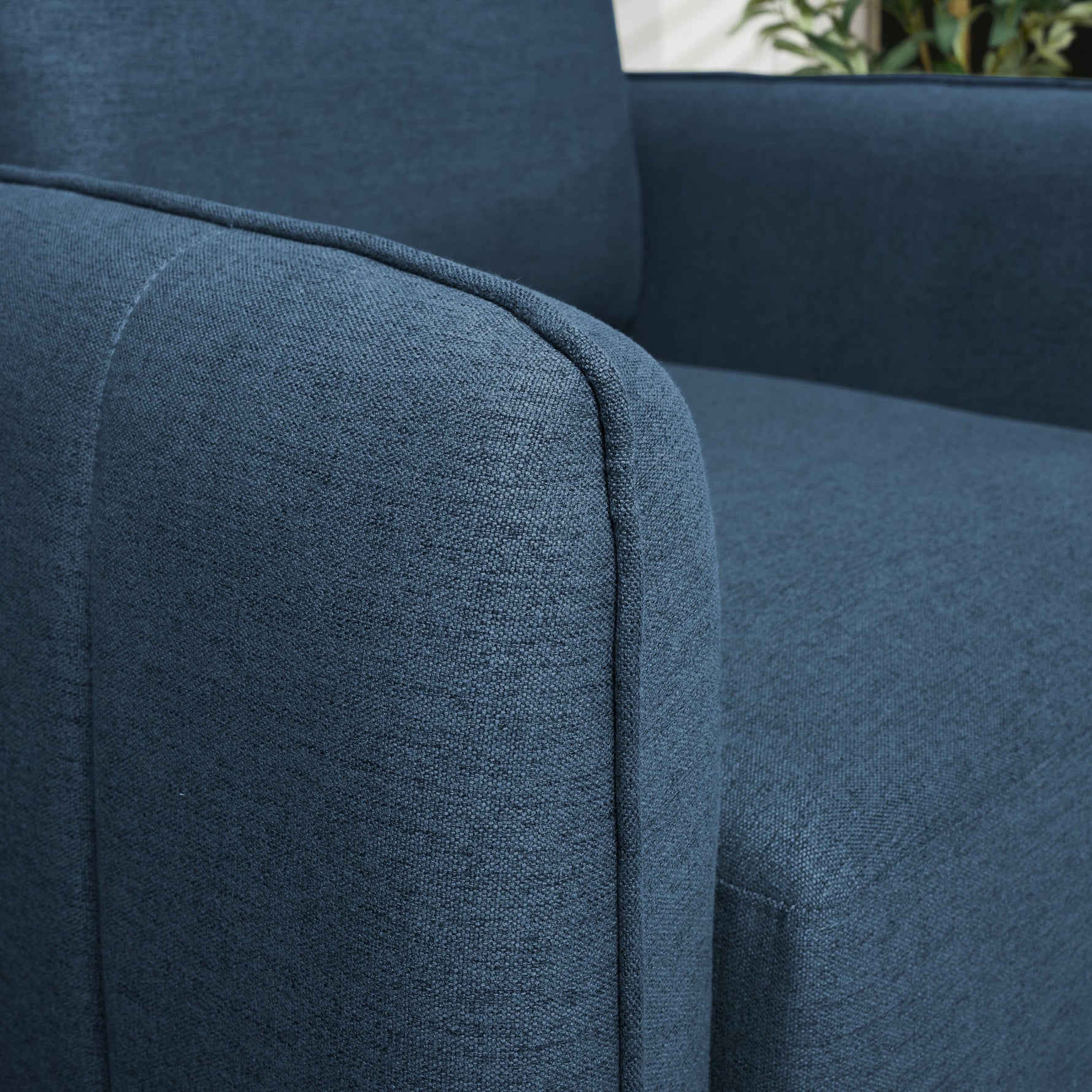 Brixton Blue Armchair - Modern Fabric Accent Chair with Steel Legs - Bargainia.com - 5056150285922