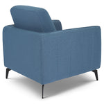 Brixton Blue Armchair - Modern Fabric Accent Chair with Steel Legs - Bargainia.com - 5056150285922