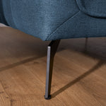 Brixton Blue Armchair - Modern Fabric Accent Chair with Steel Legs - Bargainia.com - 5056150285922