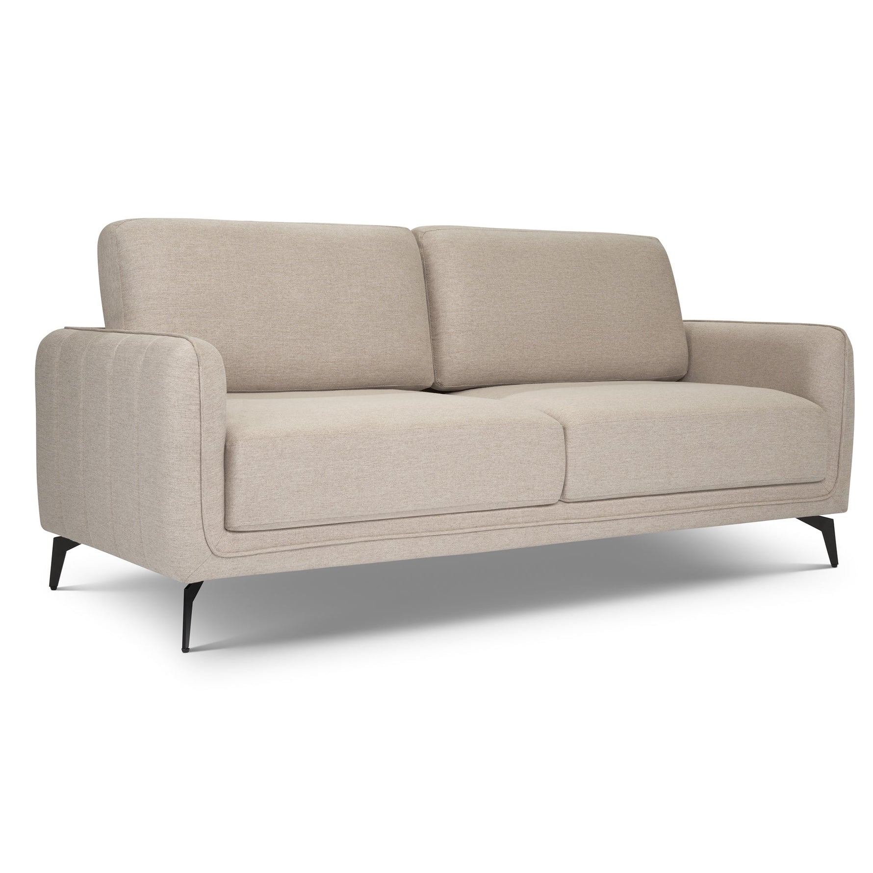 Brixton Cream 2 & 3 Seater Sofa Set - Modern Fabric Sofa Suite with Steel Legs - Bargainia.com - 5056150285908