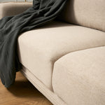 Brixton Cream 2 Seater Sofa - Modern Fabric Sofa with Steel Legs - Bargainia.com - 5056150285885