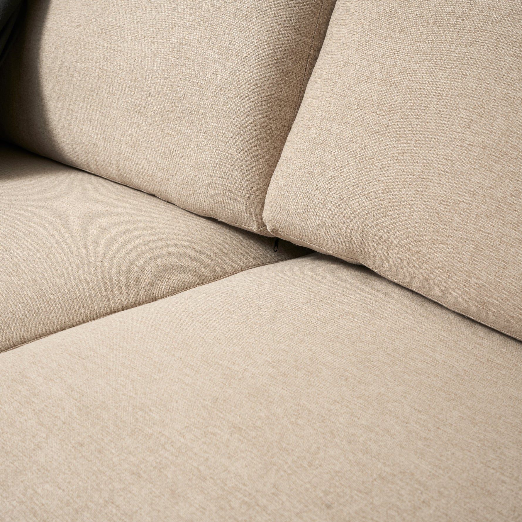 Brixton Cream 3 Seater Sofa - Modern Fabric Sofa with Steel Legs - Bargainia.com - 5056150285892