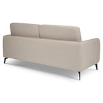 Brixton Cream 3 Seater Sofa - Modern Fabric Sofa with Steel Legs - Bargainia.com - 5056150285892
