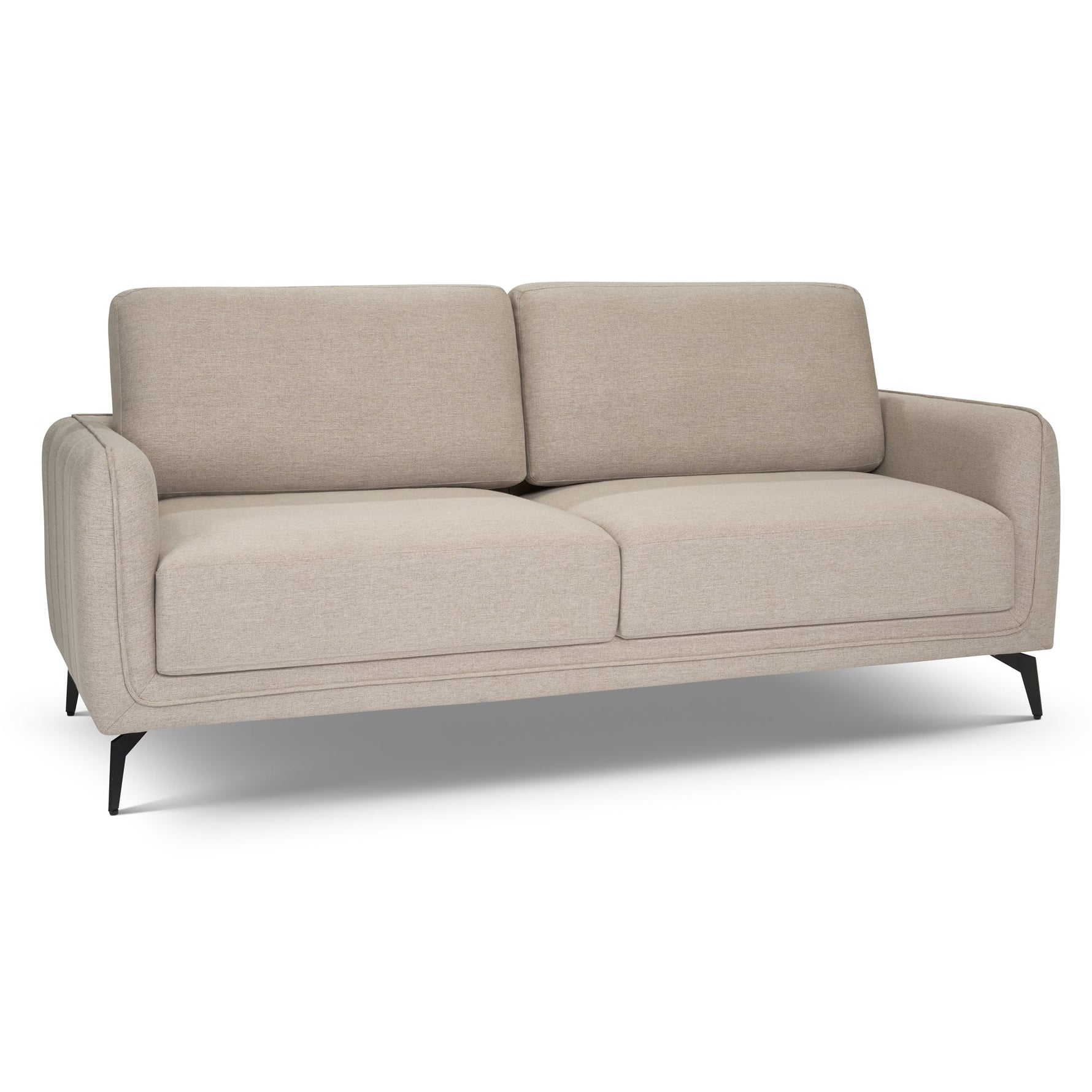 Brixton Cream 3 Seater Sofa - Modern Fabric Sofa with Steel Legs - Bargainia.com - 5056150285892