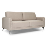 Brixton Cream 3 Seater Sofa - Modern Fabric Sofa with Steel Legs - Bargainia.com - 5056150285892