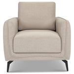 Brixton Cream Armchair - Modern Fabric Accent Chair with Steel Legs - Bargainia.com - 5056150285878