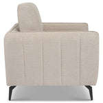 Brixton Cream Armchair - Modern Fabric Accent Chair with Steel Legs - Bargainia.com - 5056150285878