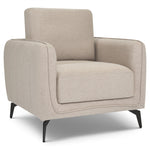 Brixton Cream Armchair - Modern Fabric Accent Chair with Steel Legs - Bargainia.com - 5056150285878