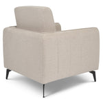 Brixton Cream Armchair - Modern Fabric Accent Chair with Steel Legs - Bargainia.com - 5056150285878