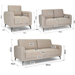 Brixton Cream Full Suite - Armchair, 2 & 3 Seater Sofa Set - Bargainia.com - 5056150285915