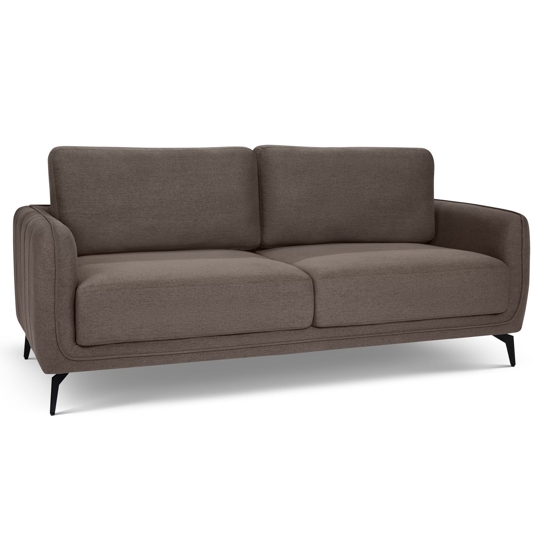 Brixton Dark Brown 2 & 3 Seater Sofa Set - Modern Fabric Sofa Suite with Steel Legs - Bargainia.com - 5056150286004