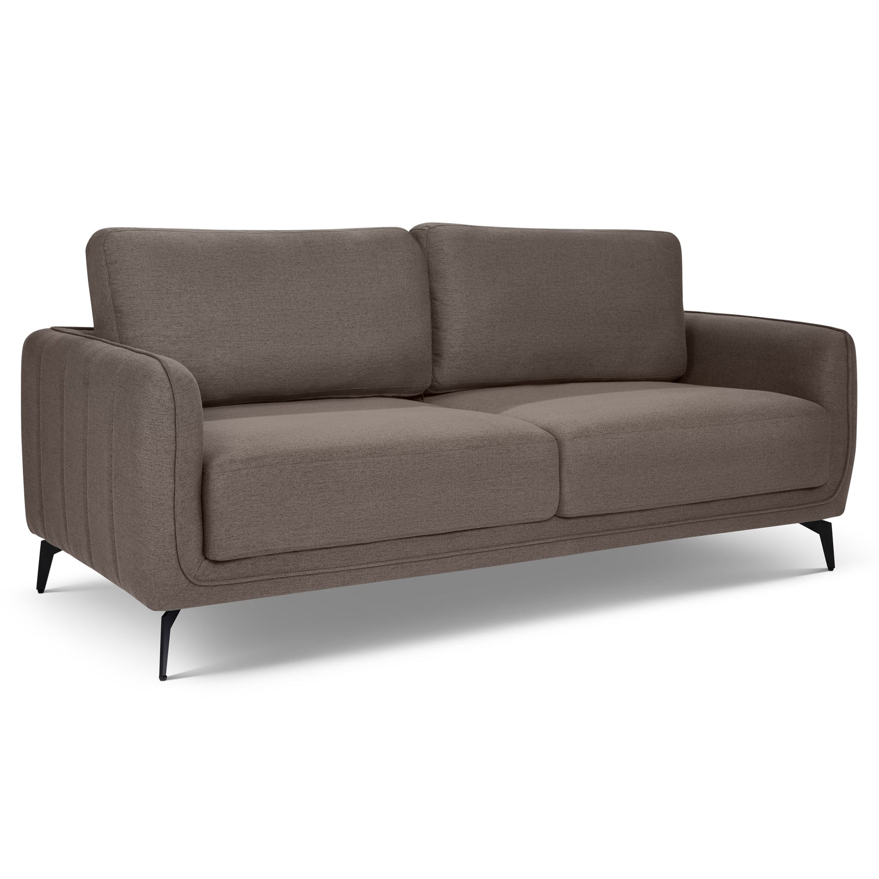 Brixton Dark Brown 2 & 3 Seater Sofa Set - Modern Fabric Sofa Suite with Steel Legs - Bargainia.com - 5056150286004