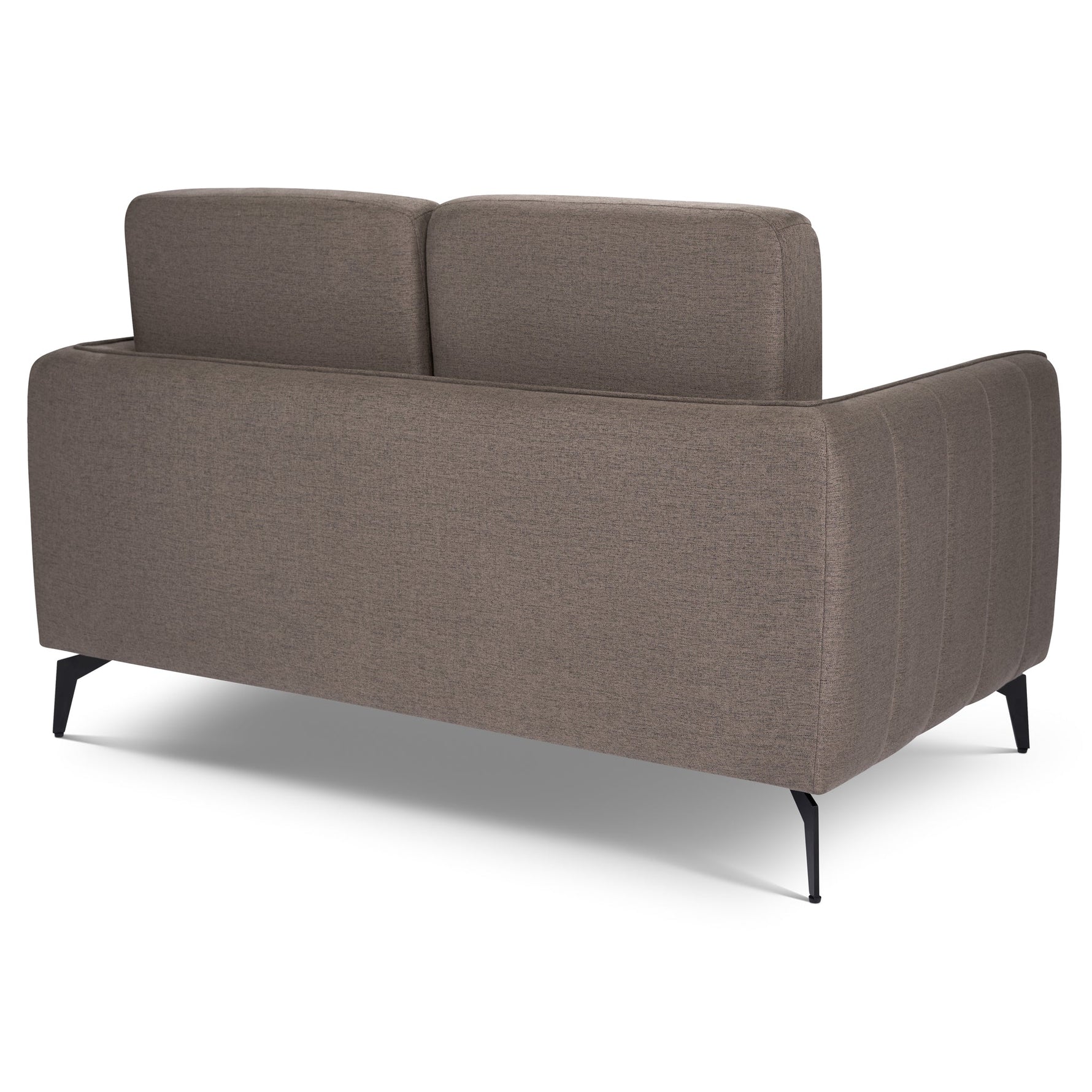 Brixton Dark Brown 2 Seater Sofa - Modern Fabric Sofa with Steel Legs - Bargainia.com - 5056150285984
