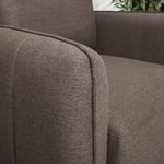 Brixton Dark Brown 3 Seater Sofa - Modern Fabric Sofa with Steel Legs - Bargainia.com - 5056150285991
