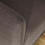Brixton Dark Brown 3 Seater Sofa - Modern Fabric Sofa with Steel Legs - Bargainia.com - 5056150285991