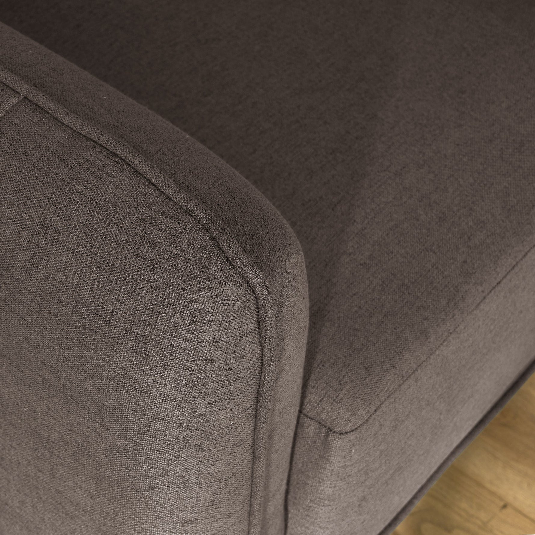 Brixton Dark Brown 3 Seater Sofa - Modern Fabric Sofa with Steel Legs - Bargainia.com - 5056150285991
