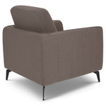 Brixton Dark Brown Armchair - Modern Fabric Accent Chair with Steel Legs - Bargainia.com - 5056150285977