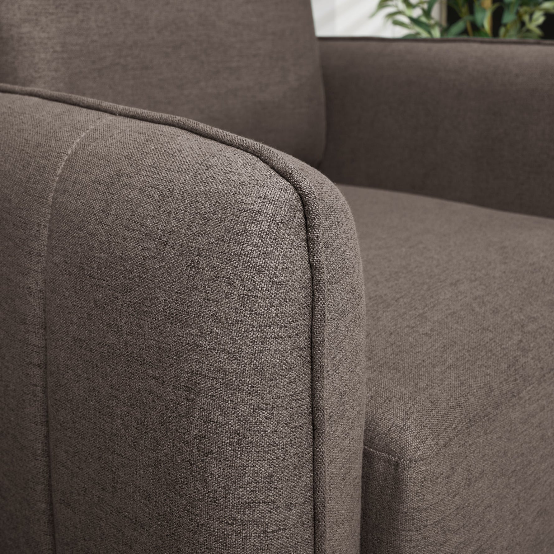 Brixton Dark Brown Armchair - Modern Fabric Accent Chair with Steel Legs - Bargainia.com - 5056150285977