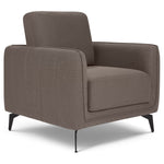 Brixton Dark Brown Armchair - Modern Fabric Accent Chair with Steel Legs - Bargainia.com - 5056150285977