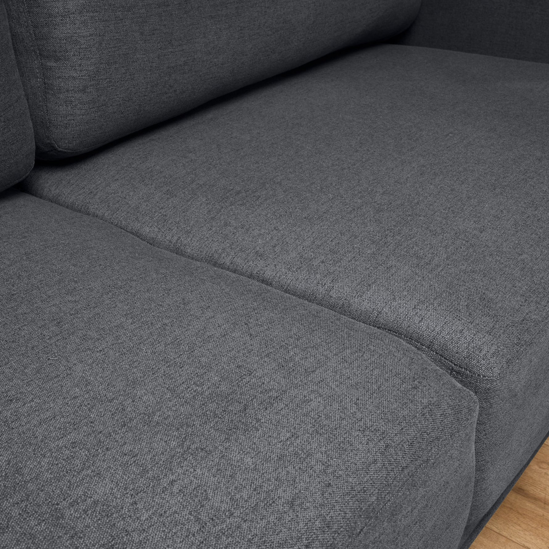 Brixton Dark Grey 2 Seater Sofa - Modern Fabric Sofa with Steel Legs - Bargainia.com - 5056150286035