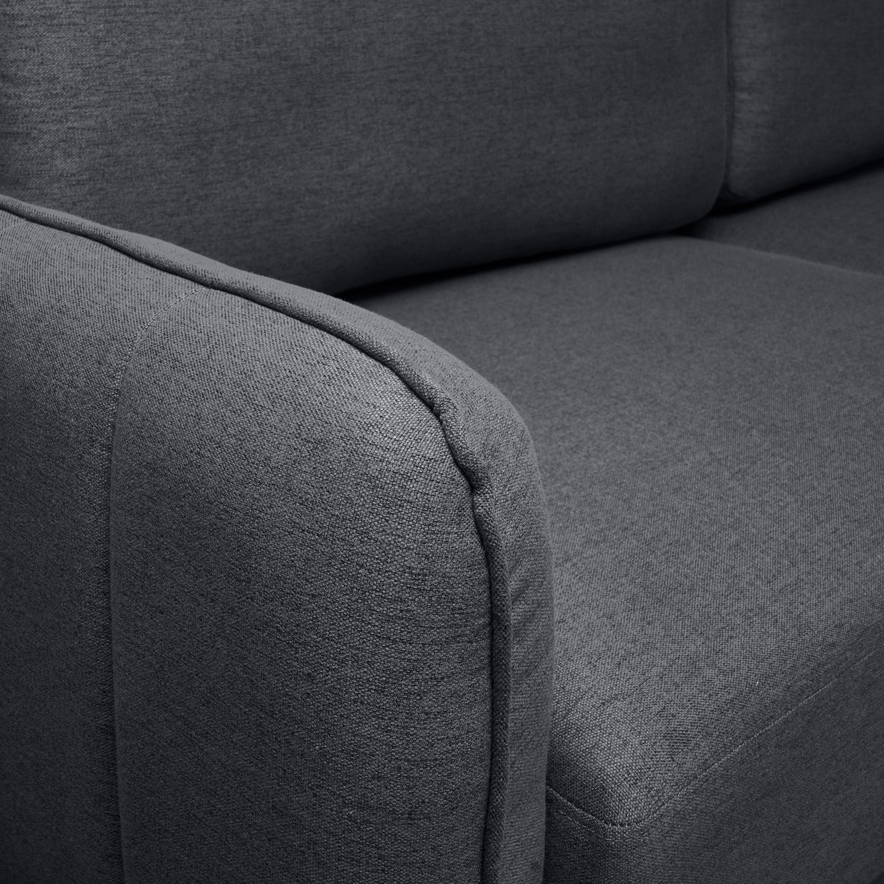 Brixton Dark Grey 2 Seater Sofa - Modern Fabric Sofa with Steel Legs - Bargainia.com - 5056150286035