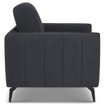 Brixton Dark Grey Armchair - Modern Fabric Accent Chair with Steel Legs - Bargainia.com - 5056150286028