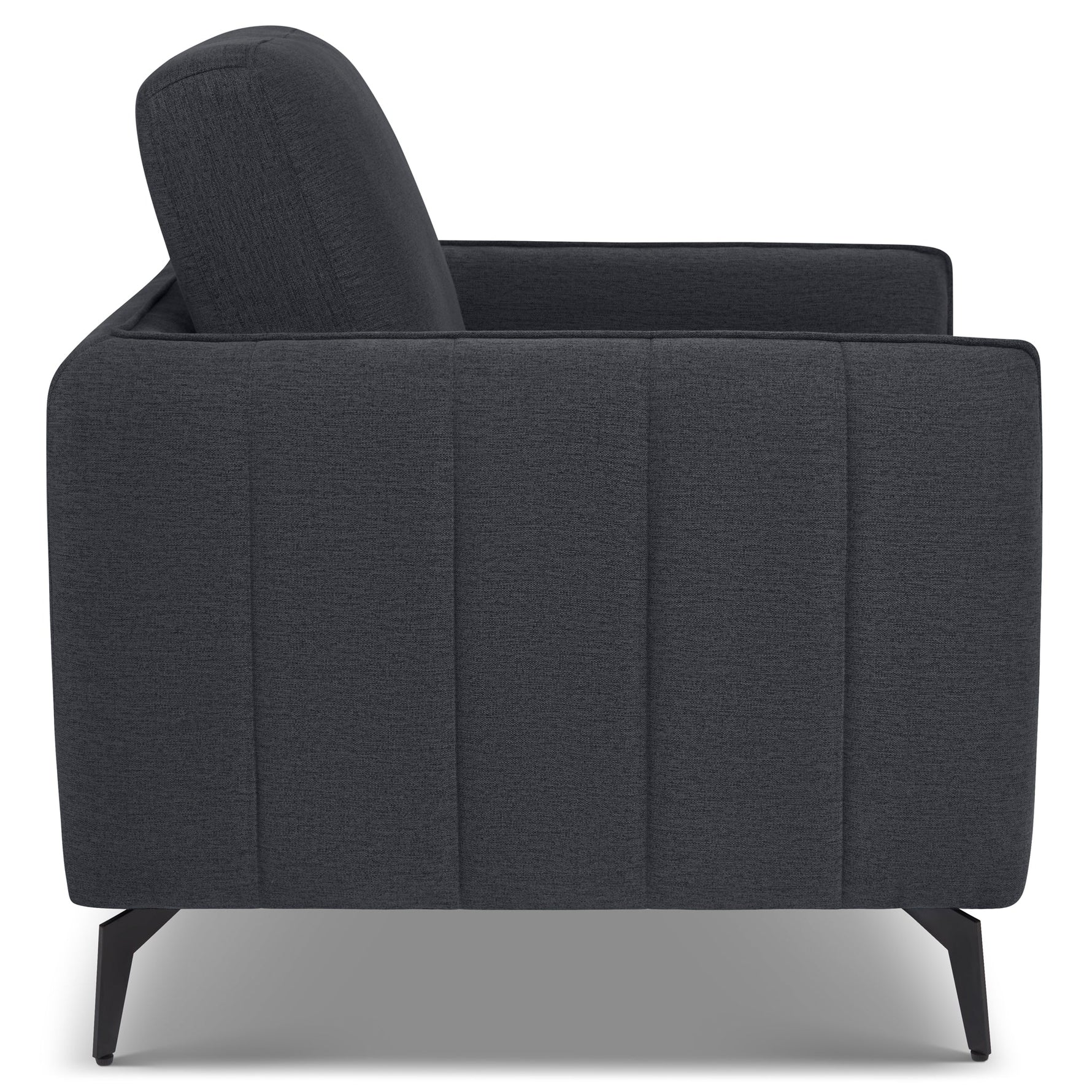 Brixton Dark Grey Armchair - Modern Fabric Accent Chair with Steel Legs - Bargainia.com - 5056150286028