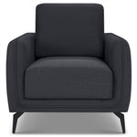 Brixton Dark Grey Armchair - Modern Fabric Accent Chair with Steel Legs - Bargainia.com - 5056150286028