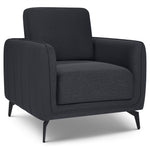 Brixton Dark Grey Armchair - Modern Fabric Accent Chair with Steel Legs - Bargainia.com - 5056150286028