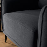 Brixton Dark Grey Armchair - Modern Fabric Accent Chair with Steel Legs - Bargainia.com - 5056150286028