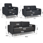 Brixton Dark Grey Full Suite - Armchair, 2 & 3 Seater Sofa Set - Bargainia.com - 5056150286066