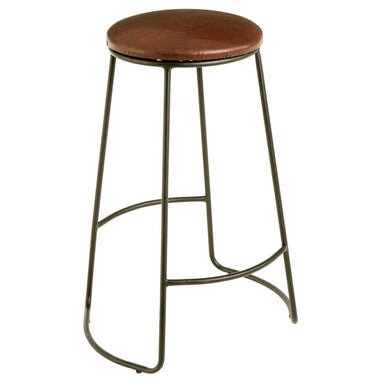 Brixton Faux Leather Bar Stool with Metal Legs - Bargainia.com - 5018705427638