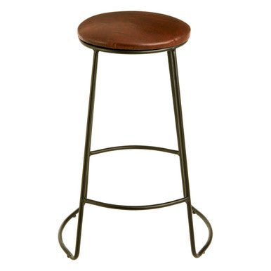Brixton Faux Leather Bar Stool with Metal Legs - Bargainia.com - 5018705427638