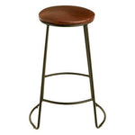 Brixton Faux Leather Bar Stool with Metal Legs - Bargainia.com - 5018705427638