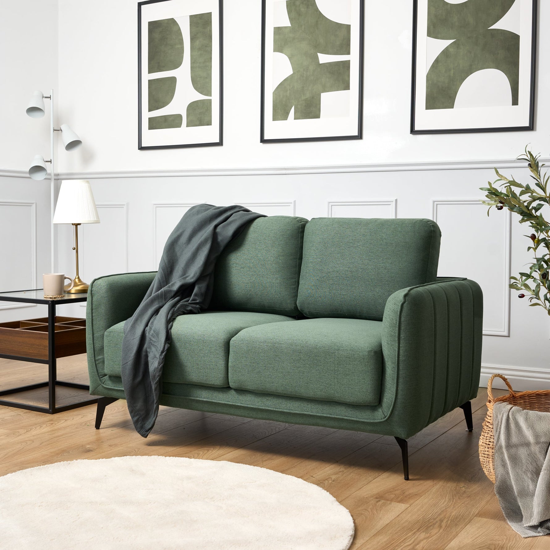 Brixton Green 2 & 3 Seater Sofa Set - Modern Fabric Sofa Suite with Steel Legs - Bargainia.com - 5056150286103
