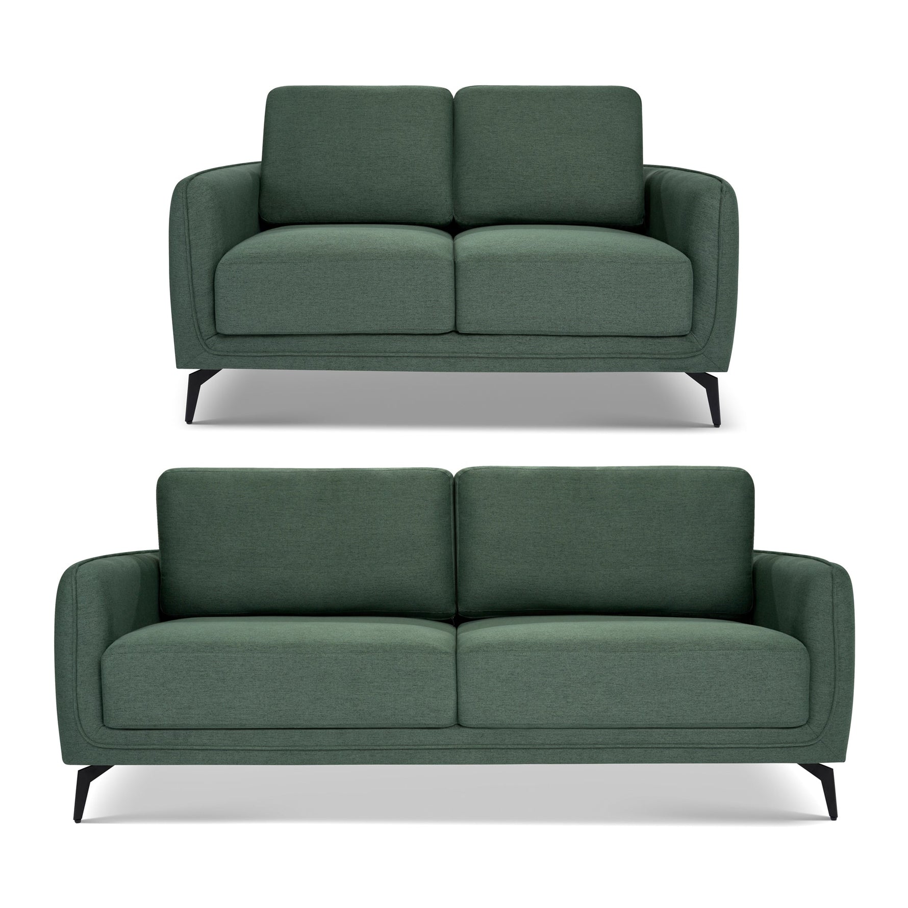 Brixton Green 2 & 3 Seater Sofa Set - Modern Fabric Sofa Suite with Steel Legs - Bargainia.com - 5056150286103