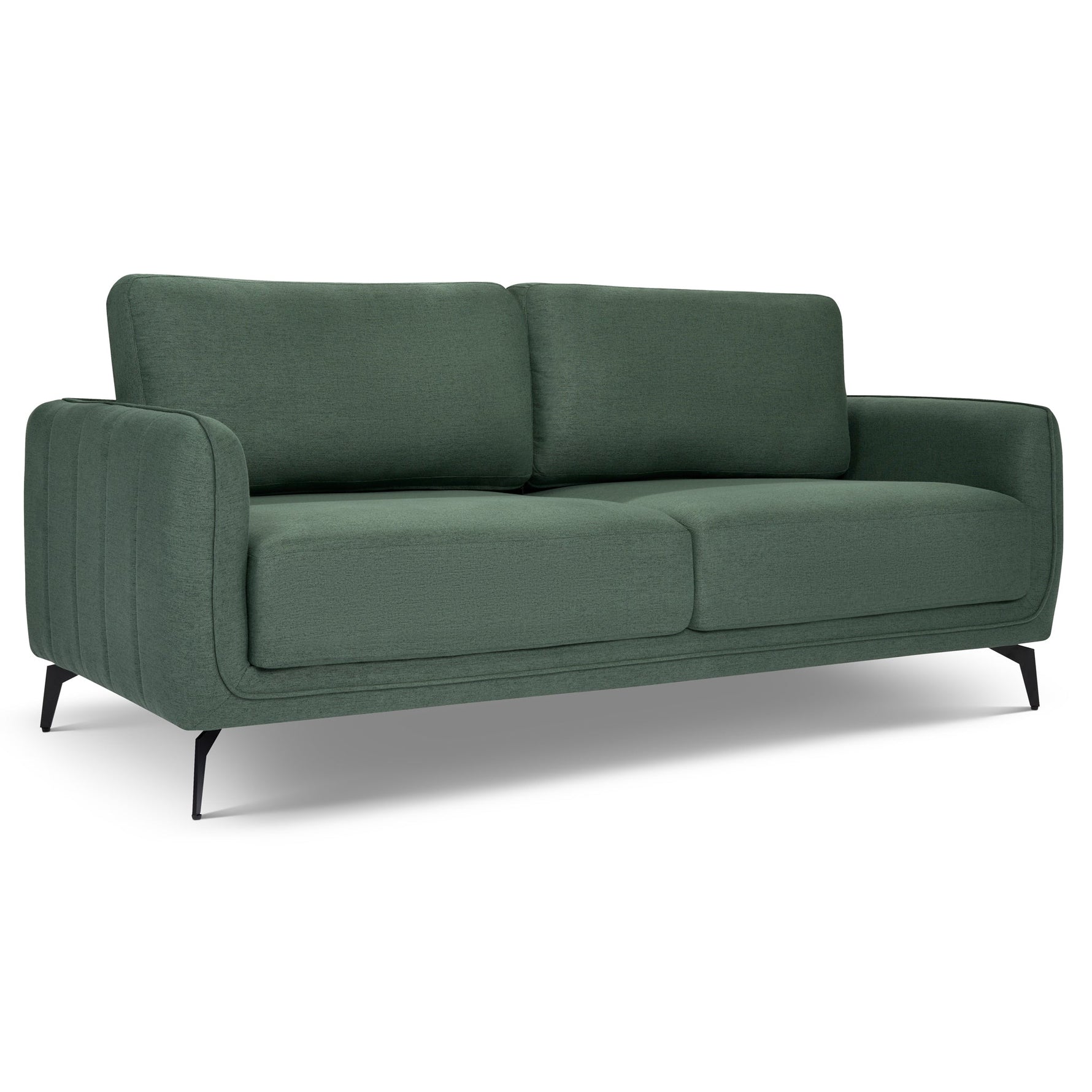Brixton Green 3 Seater Sofa - Modern Fabric Sofa with Steel Legs - Bargainia.com - 5056150286097