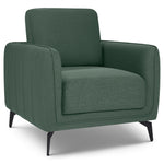 Brixton Green Armchair - Modern Fabric Accent Chair with Steel Legs - Bargainia.com - 5056150286073