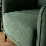 Brixton Green Armchair - Modern Fabric Accent Chair with Steel Legs - Bargainia.com - 5056150286073