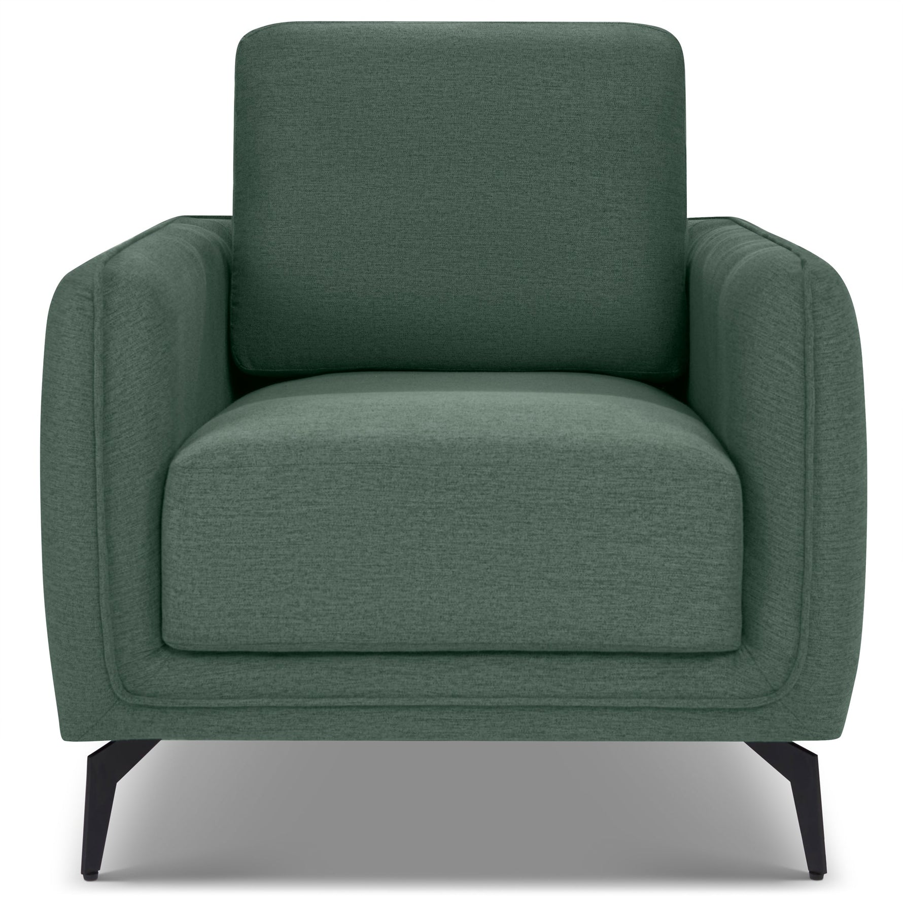Brixton Green Armchair - Modern Fabric Accent Chair with Steel Legs - Bargainia.com - 5056150286073