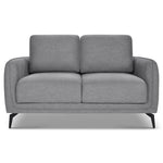 Brixton Grey 2 Seater Sofa - Modern Fabric Sofa with Steel Legs - Bargainia.com - 