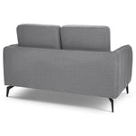Brixton Grey 2 Seater Sofa - Modern Fabric Sofa with Steel Legs - Bargainia.com - 