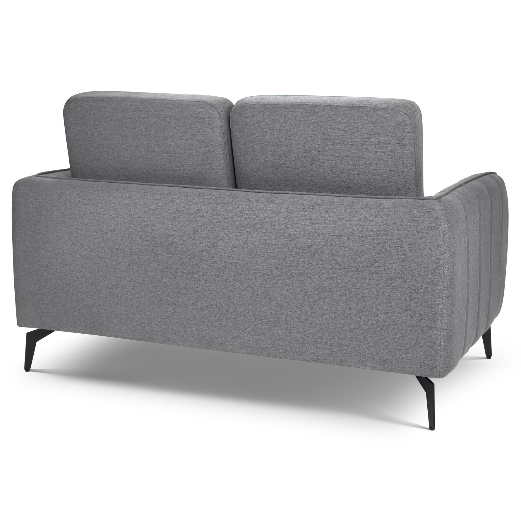 Brixton Grey 2 Seater Sofa - Modern Fabric Sofa with Steel Legs - Bargainia.com - 