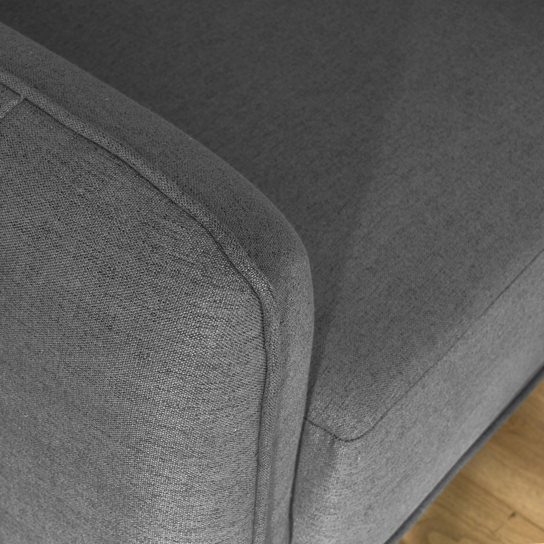 Brixton Grey 3 Seater Sofa - Modern Fabric Sofa with Steel Legs - Bargainia.com - 5056150286141