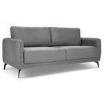 Brixton Grey 3 Seater Sofa - Modern Fabric Sofa with Steel Legs - Bargainia.com - 