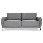 Brixton Grey 3 Seater Sofa - Modern Fabric Sofa with Steel Legs - Bargainia.com - 